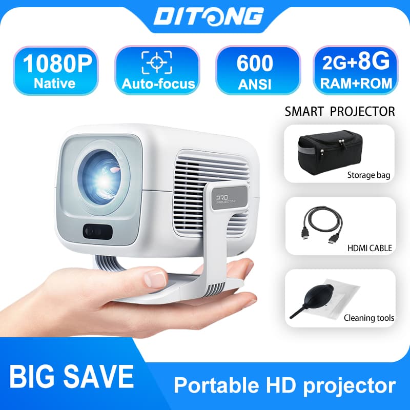 DITONG X3Plus HD Original Projector 1080P Support 4K WIFI6 BT5.4 Android Mini Portable LED Projector Home Theater Video Projector 16