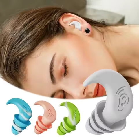 50dB Noise Cancelling Sleep Earplugs, Reusable Silicone Earplugs, Strong Sound Isolation, Multiple Sizes of Ear Covers, Unisex