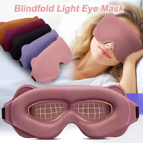 3D Contour Cup Sleep Mask with Noise-Canceling Earplugs, Night Face Mask that Blocks Light, Soft and Comfortable, Comfortable