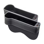 New car gap storage box with 2 USB chargers, colorful LED seat gap organizer, phone holder, cup and bottle holder 16