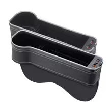 New car gap storage box with 2 USB chargers, colorful LED seat gap organizer, phone holder, cup and bottle holder 16