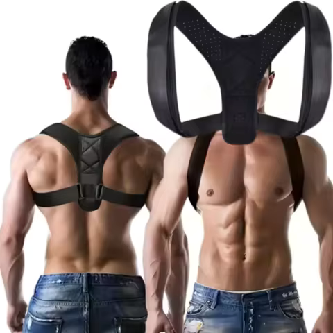 Posture corrector, two-pronged upper and lower shoulder support belt for back pain relief, improved spine and clavicle posture, vest