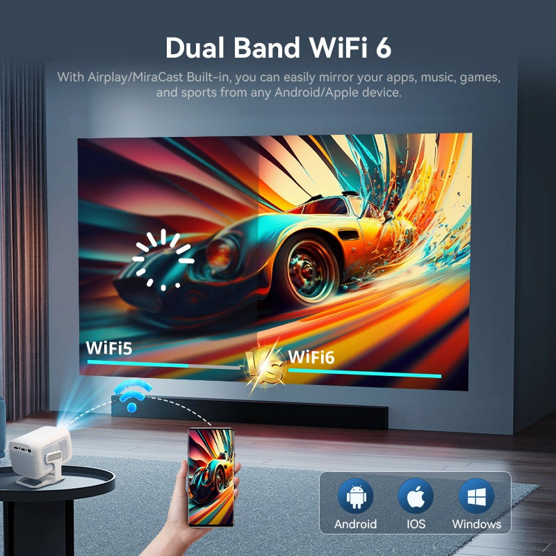 DITONG X3Plus HD Original Projector 1080P Support 4K WIFI6 BT5.4 Android Mini Portable LED Projector Home Theater Video Projector 12