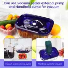 Reusable vacuum food storage bags with zipper, portable electric vacuum sealer pump, sous vide video bags, USB rechargeable, BPA free 10
