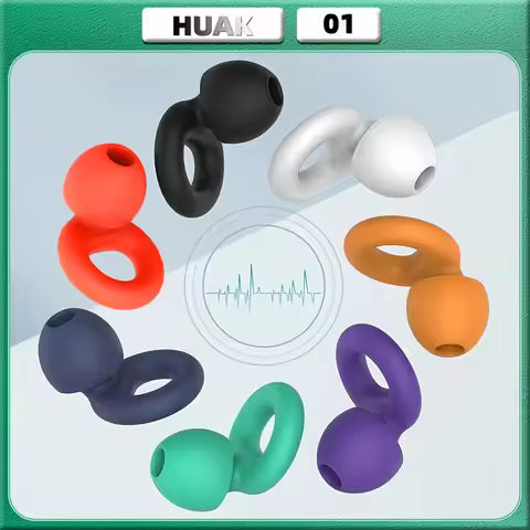 50dB Noise Cancelling Sleep Earplugs, Reusable Silicone Earplugs, Strong Sound Isolation, Multiple Sizes of Ear Covers, Unisex 11