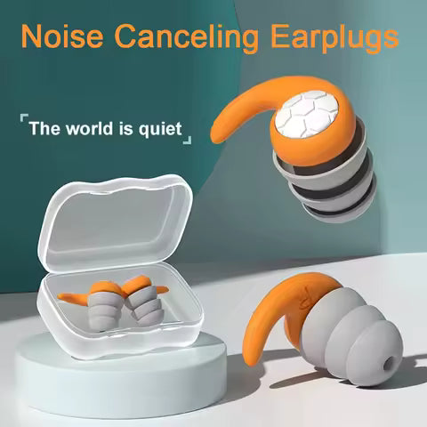 50dB Noise Cancelling Sleep Earplugs, Reusable Silicone Earplugs, Strong Sound Isolation, Multiple Sizes of Ear Covers, Unisex 12