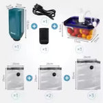 Reusable vacuum food storage bags with zipper, portable electric vacuum sealer pump, sous vide video bags, USB rechargeable, BPA free 2