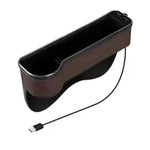 New car gap storage box with 2 USB chargers, colorful LED seat gap organizer, phone holder, cup and bottle holder 2