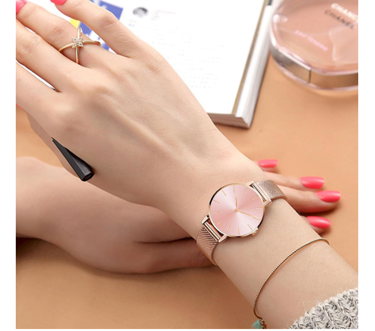 Delicate Rose Gold Metal Watch – Feminine & Chic