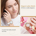 Women’s White Leather Strap Watch – Elegant & Fresh 4