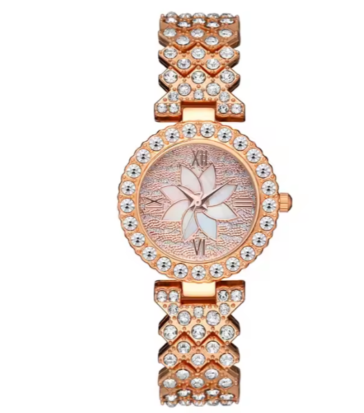 Elegant Rose Gold Women’s Watch with Accessories – Slim & Stylish