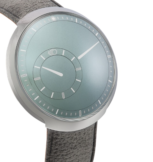Elegant Men’s Watch – Grey Velvet-Touch Strap & Simple Green Face