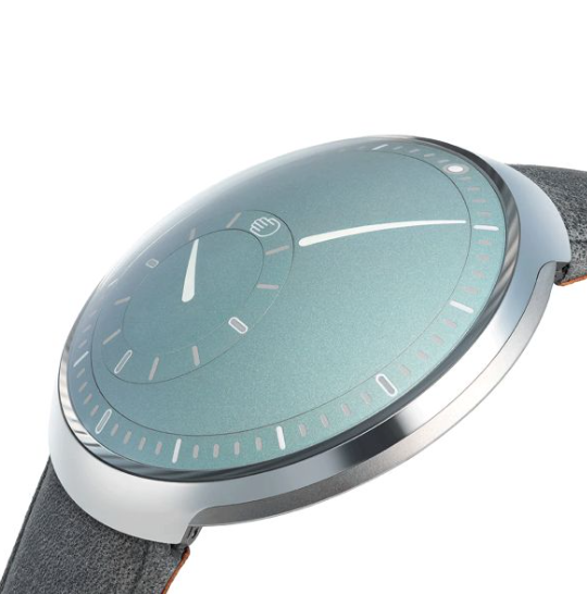Elegant Men’s Watch – Grey Velvet-Touch Strap & Simple Green Face