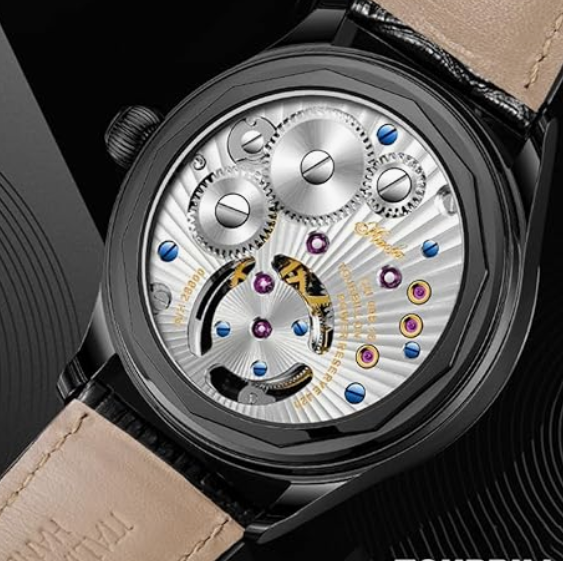 Classic Men’s Black Watch – Full Leather Elegance