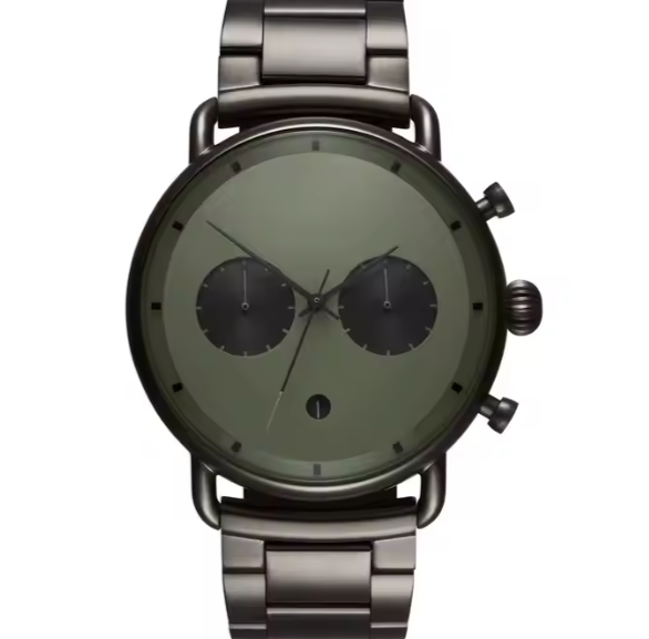MVMT Blacktop Green Dial Gunmetal Strap Watch BT01-OLGU.
