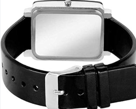 Unique Women’s Black Leather Square Watch – Stylish & Modern