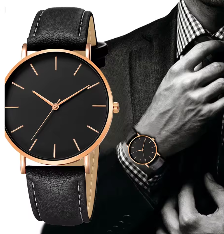 Men’s Leather Strap Watch – Elegant Design