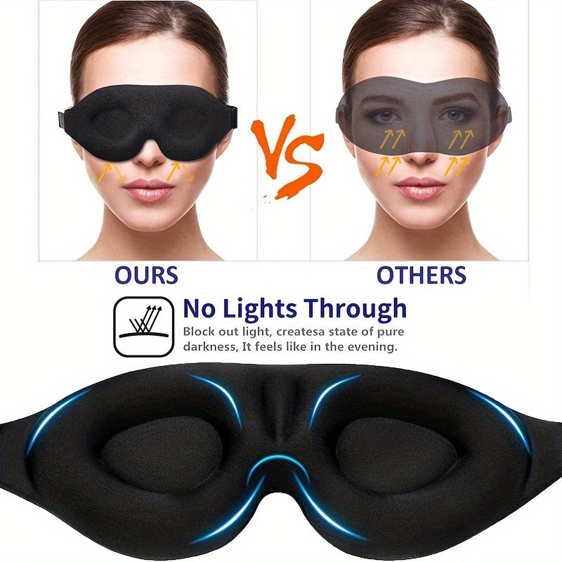 3D Contour Cup Sleep Mask with Noise-Canceling Earplugs, Night Face Mask that Blocks Light, Soft and Comfortable, Comfortable 12