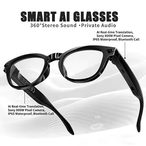 AI Smart Glasses with 8MP Camera Video Recording 100+ Language Translation Sunglasses Bluetooth Call Music Playing Men Women 5