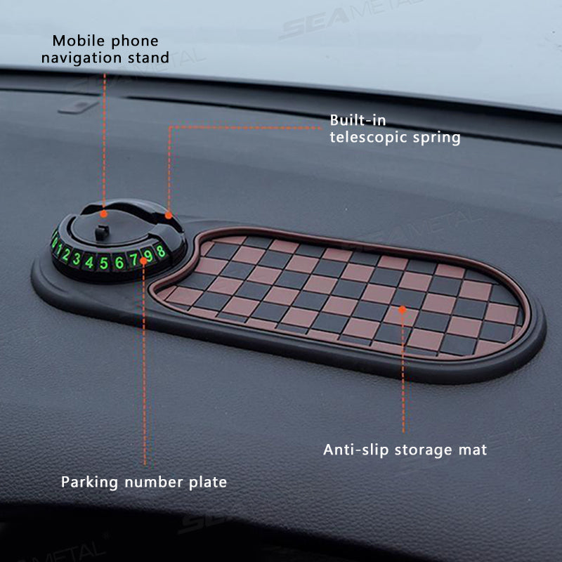 2 in 1 Anti-slip Dashboard Mat with Phone Mount, 360 Degree Rotating Car Phone Holder, Non-slip Adhesive Car Mat 11