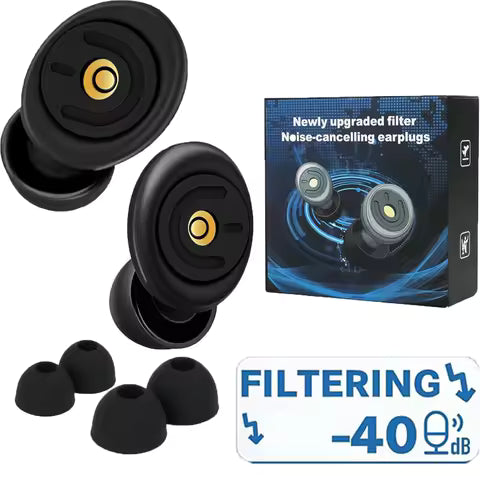 50dB Noise Cancelling Sleep Earplugs, Reusable Silicone Earplugs, Strong Sound Isolation, Multiple Sizes of Ear Covers, Unisex 19