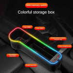 New car gap storage box with 2 USB chargers, colorful LED seat gap organizer, phone holder, cup and bottle holder 20