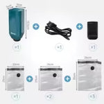 Reusable vacuum food storage bags with zipper, portable electric vacuum sealer pump, sous vide video bags, USB rechargeable, BPA free 1