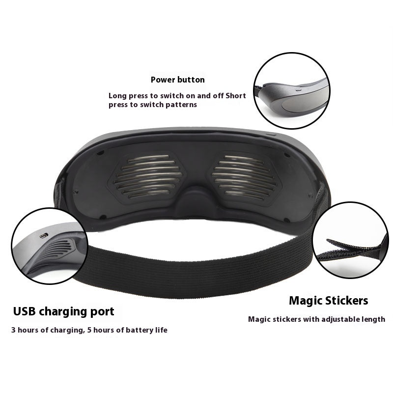 Full Color Luminous Glasses Bluetooth Full Color Dynamic Blinds Glasses Party Cheering Props 2