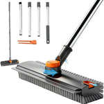 Scrub Brush With Long Handle, Floor Scrub Brush Squeegee Broom For Cleaning, 3 In 1 Shower Scrubber Floor Broom Squeegee For Concrete Tile Wall Deck Patio Grey 1