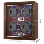 Vertical Solid Wood Leather Automatic Mechanical Watch  Winder Turn Storage Box 11