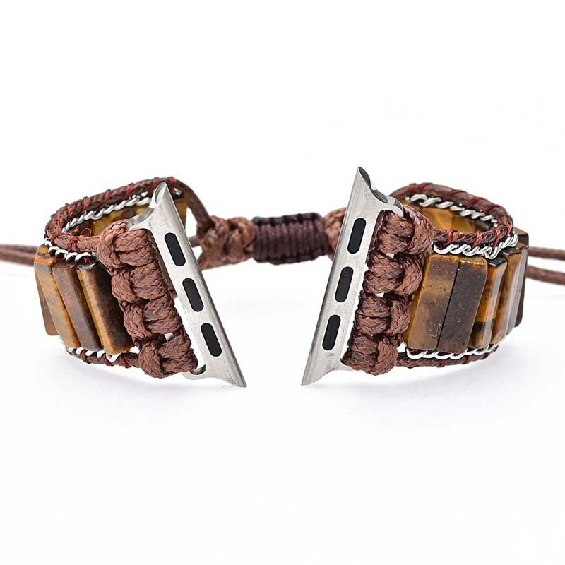 Rectangular Tiger Eye Stone ChainMen's Fashion Heroism Watch Strap Bracelet 3