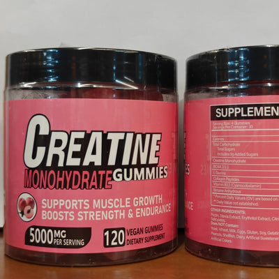 Creatine Monohydrate Gummies 5000mg Per Serving, Vegan