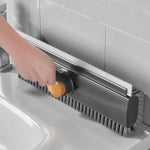 Scrub Brush With Long Handle, Floor Scrub Brush Squeegee Broom For Cleaning, 3 In 1 Shower Scrubber Floor Broom Squeegee For Concrete Tile Wall Deck Patio Grey 8