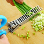 Multifunctional Multi-layer Green Onion Scissors Stainless Steel Onion Cutting Knife Herb Seaweed Spice Scissors Kitchen Scissor Kitchen Gadgets 3