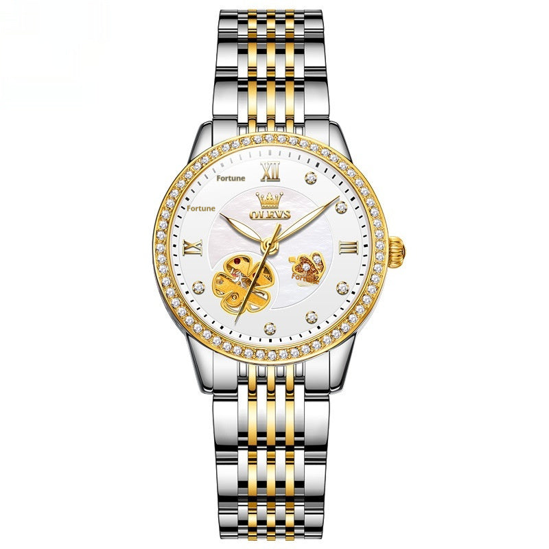 Hollow Mechanical Watch Women's Steel Belt Waterproof 3
