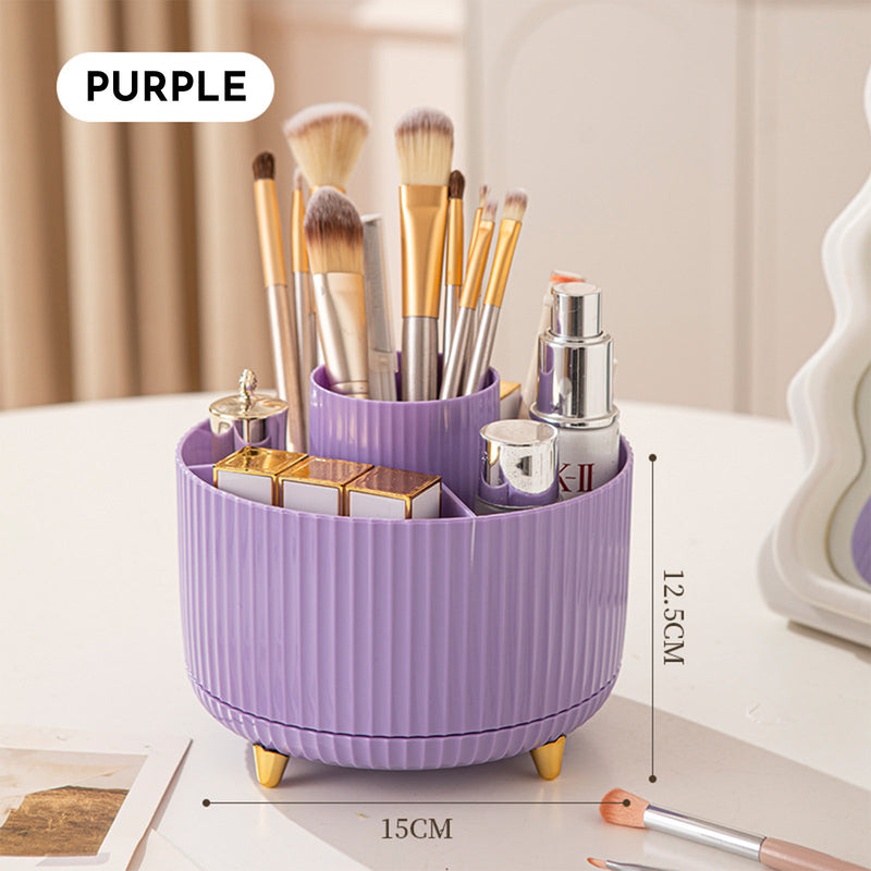 360 Rotating Makeup Brush Holder & Organizer  Countertop Storage For Cosmetics & Skincare 8 Colors 8
