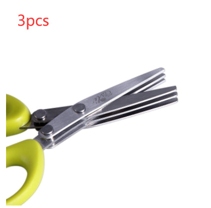 Multifunctional Multi-layer Green Onion Scissors Stainless Steel Onion Cutting Knife Herb Seaweed Spice Scissors Kitchen Scissor Kitchen Gadgets 12
