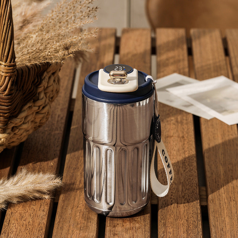 Smart Digital Thermal Bottle Portable Coffee Mug Stainless Steel Water Bottle In-Car Insulated Cup Keep Cold Vacuum Flasks 450ml 14