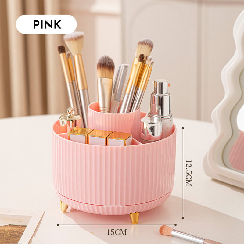 360 Rotating Makeup Brush Holder & Organizer  Countertop Storage For Cosmetics & Skincare 8 Colors 4