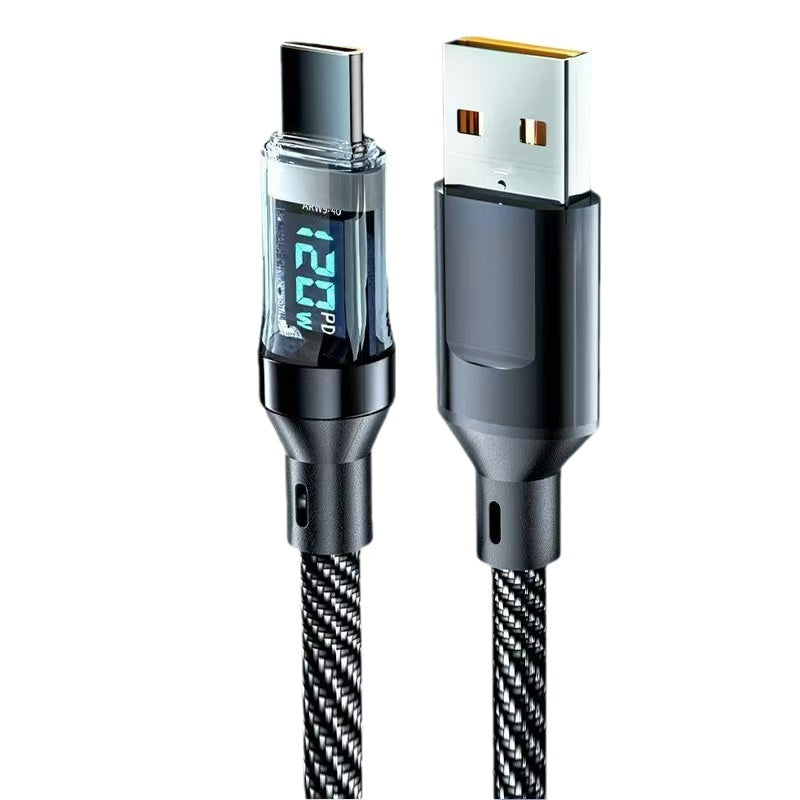 120W Digital-display Fast-charging Cable With Smart Power-off Feature 3