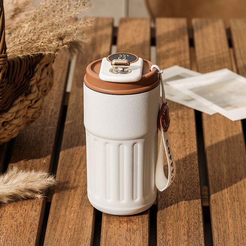 Smart Digital Thermal Bottle Portable Coffee Mug Stainless Steel Water Bottle In-Car Insulated Cup Keep Cold Vacuum Flasks 450ml 19