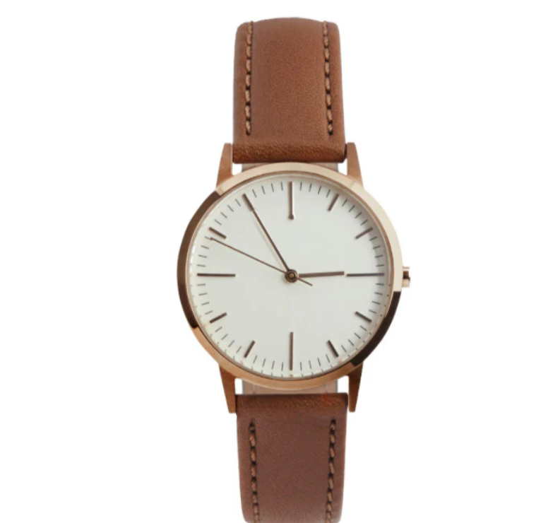 Classic Brown Leather Strap Watch