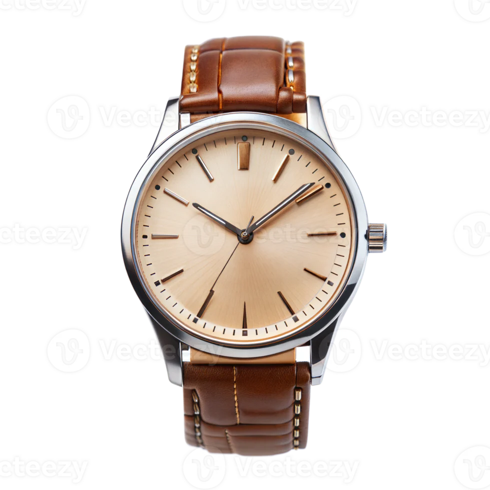 Men’s Brown Leather Strap Watch | Classic Analog Timepiece