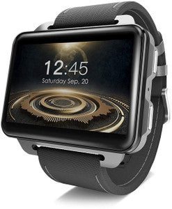 Smartwatch with Wide Display & Silver Frame | Modern Black Strap