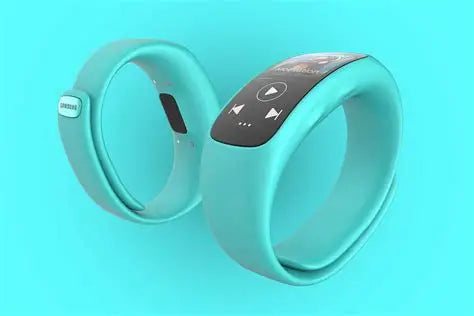 Smartwatch with Turquoise Flexible Band | Modern Touch Display