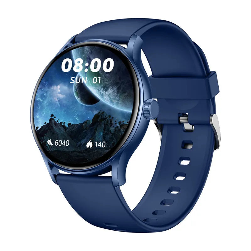 Smartwatch with Blue Strap | Galaxy Display & Fitness Tracker