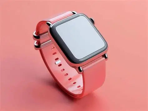 Smartwatch with Transparent Pink Strap | Stylish Square Display