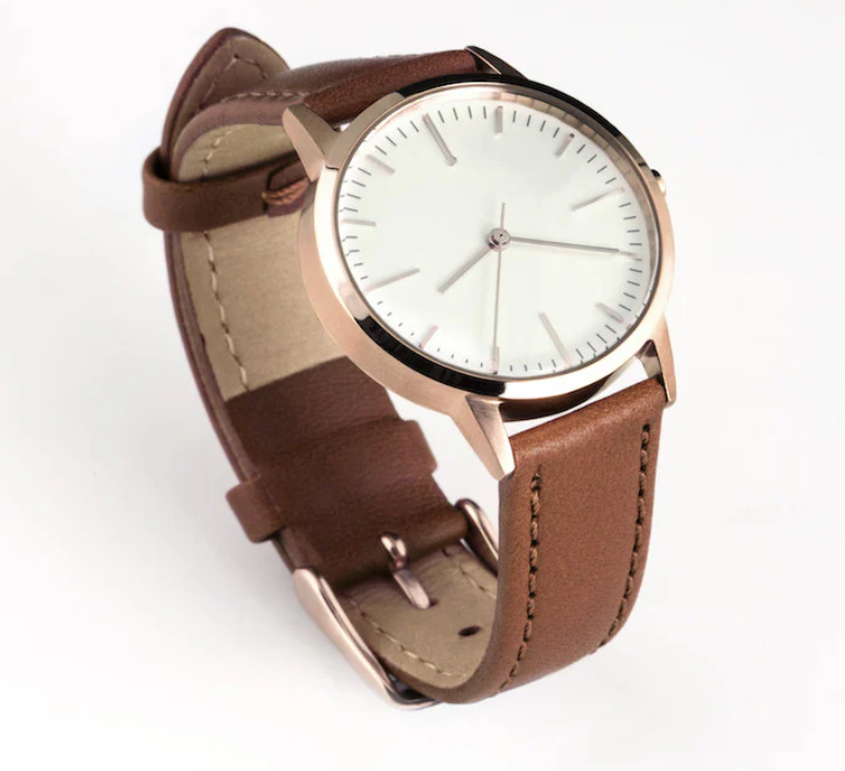 Classic Brown Leather Strap Watch